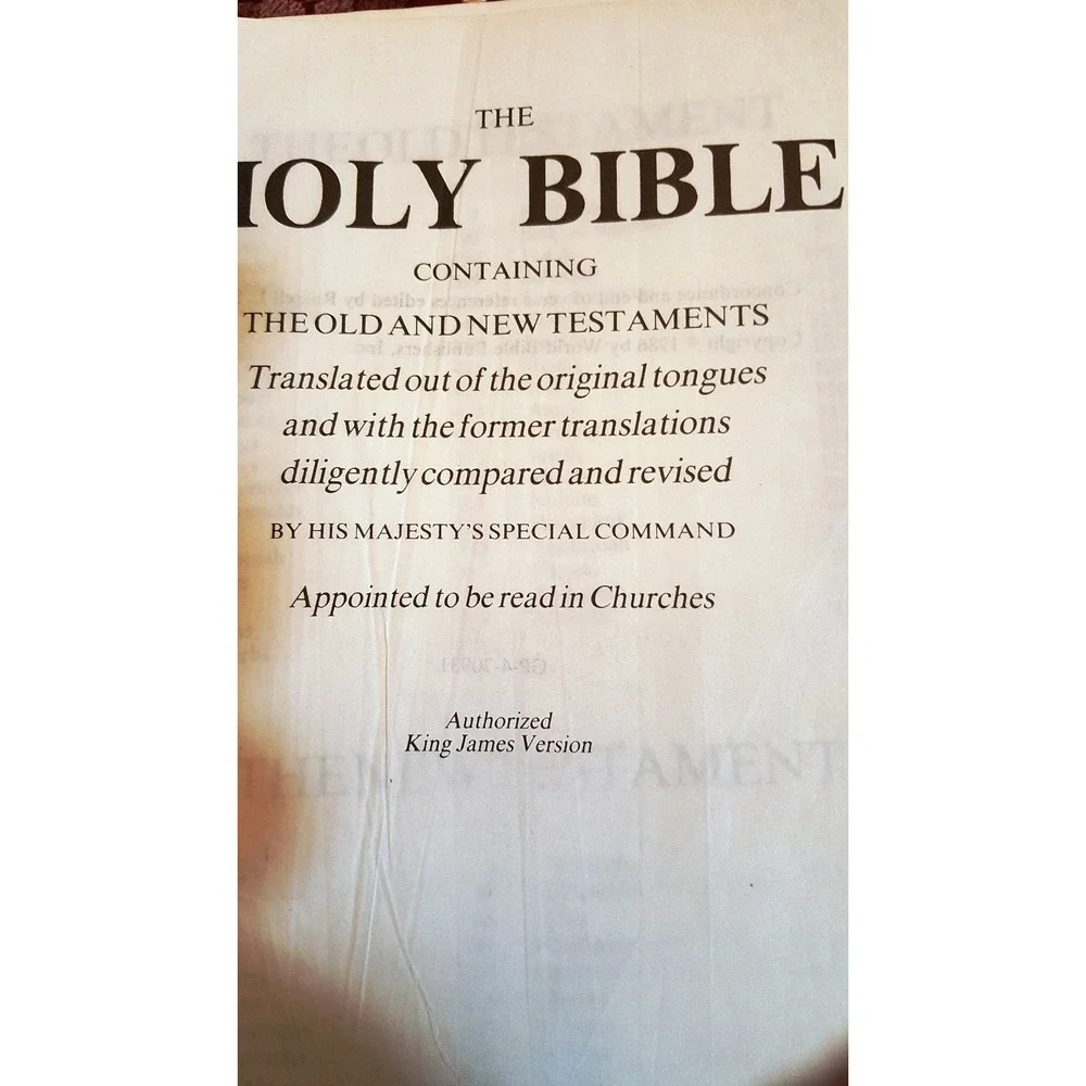 GIANT PRINT King‎ James Version Bible Faux BLACK LEATHER Red Letter Edition